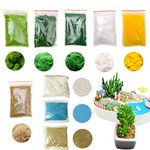 Cayway 9 Pack Miniature Basing Kit Scenery Basing Material Kit Include Stone, Decorative Sand, Grass, Snow for Projects Model Train Railways Architecture Landscape, Mini Garden