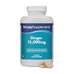 Ginger 12000mg Tablets | with Added Calcium and Manganese | 240 Vegan Tablets = Up to 4 Months' Supply | Vegan and Vegetarian Friendly | Manufactured in The UK