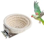 Bird Cage Nest Cotton Weave Hemp Rope Bird House Bed Hatching Nesting Box with 2 Fixing Screws Parrot Cage Hatching Nesting Box for Budgie Cockatiel Lovebird