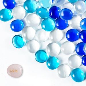 SIDONG 5 LB Flat Glass Beads for Vases 1/2 inches Glass Marbles, Glass Gems for Vase Fillers, Aquariums, Crafts, Candlestick Decorations, Home Decor