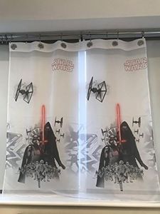 Voilage Star Wars - Rideau à anneaux - Largeur 75 cm - Hauteur : 150 cm