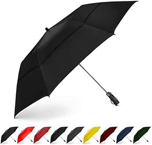 EEZ-Y Golf Umbrella - 58 Inch Windproof Rain Umbrellas w/Double Canopy - Compact, Portable & Break Resistant for Travel – Black