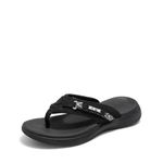 DREAM PAIRS Women's Arch Support Flip Flops Comfortable Thong Sandals for Walking Beach Summer,Size 10,Black,BREEZE-1