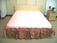 DaDa Bedding Sunset Rubies Bed Skirt Dust Ruffle, Shiny Decorative Floral, Pink & Tan, 14" Drop, Twin