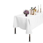 Trimming Shop Tablecloths 90 x 132 inch Rectangular Tablecloth Polyester Fabric Kitchen Table Covers Washable Dining Tablecloth for Wedding, Party, Decoration, Premium Table Top for Restaurant