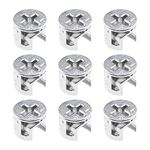 OTOTEC 50Pcs Furniture Connector Cam Lock Furniture Cam Lock Nut Connectors Fittings Zinc Alloy Furniture Accessories for Cabinets Drawer Dresser Wardrobe Silver