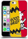 Official Peanuts Charlie Good Grief Halfs and Laughs Soft Gel Case Compatible for Apple iPhone 5c