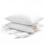 Lifestyle comfort ltd LSC Luxury White Duck Feather and Down Pillows Comfy Hotel Quality Pillow Pair Soft Duck Feather Filling 100% Polyester Cover Bed Pillows for Side Back Sleeping (pack of 2)