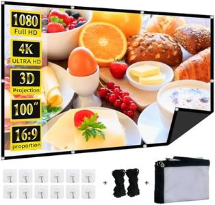 Foldable 100inch Projector Screen,XINLEMY 4k 16:9 Anti-Crease Portable Washable Projector Backing Black Absorbs Light Movies Screens for Home Theater Backyard Indoor and Outdoor Camping