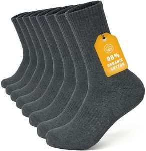 Brula Mens 98% Cotton Cushioned Crew socks, Moisture-wicking Breathable Soft Athletic Performance Boot Socks