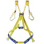Full Body Safety Harness with Belt for Men – Fall Protection Safety Belt for Construction Work at Height, Double Lanyard Harness