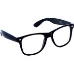 Mustavo Black Frame Clear Glasses Nerd Geek Vintage Retro Secretary Specs Mens Womens Unisex Adult Size