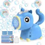 Bubble Machine, Unicorn Portable Automatic Bubble makers for Kids, Electric Bubble Wand with Light/Bubble Solution/Bubble Concentrate for Party Wedding Outdoor, Toddler Garden Toys Birthday Gifts