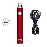 5GVAPE EVOD EGO Electronic Cigarette Battery,USB Rechargeable 650mAh Long Lasting Vape Battery,510 Thread E-Shisha Hookah Vape Battery for CE4 Tank Atomizer,No E Liquid (Red)