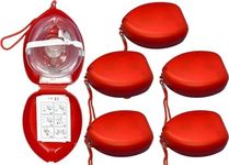 Endure Adult CPR Mask and Kit, 6 Pack of First Responder Kit in a Red Soft Case with Mask, Two PVC Gloves and Two Al-cohol Prep Pads (6)