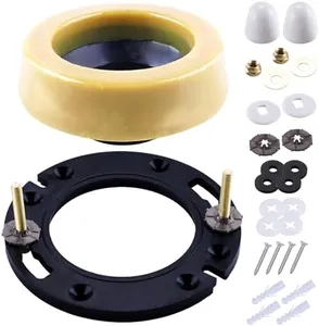 MENNTY Toilet Flange Extra Thick with Toilet Wax Ring Replacement Kit, Include Wax Ring Bolts PVC Toilet Flange Repair Kit for 3" or 4" Pipes, Fit Toilet Install & Repair