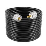 Superbat UHF PL259 CB Cable 50FT UHF Male to Male RG8X Digital Radio Cable 50ohm Low Loss Coaxial Cable for Duplexer CB&Ham Radio, Antenna Analyzer, Dummy Load, SWR meter etc.