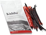 Kiddu - Gourmet Vanilla Beans for Baking, 12 Whole Grade A Pods in a Resealable Pouch, 18cm - 20cm+