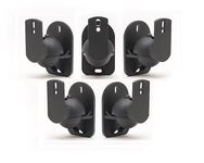 TechSol 5 Pack of Black Universal Speaker Wall Brackets