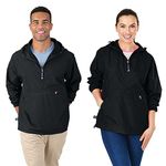 Charles River Apparel Men's Pack-N-Go Windbreaker Pullover, Black, XX-Large