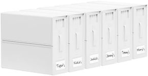 SheetCube Bed Sheet Organizers and Storage 6 Pack, Foldable Linen Closet Organizer with Window and Label, Bedding Folder Storage Box Container for Blanket, Duvet Cover Set, Bed Sheet Set - White