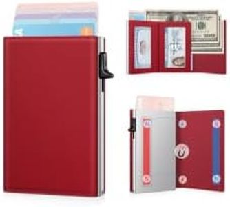 Ruiici Small Wallet Women RFID Blocking Slim Card Wallet - Compact Credit Card Holder for 9-12 Cards with Cash Slot & Clear ID Window, Birthday Gifts for Women