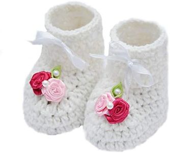 LOVE CROCHET ART unisex-baby White Bootie - Small