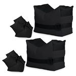 Twod Outdoor Shooting Rest Bags Target Sports Shooting Bench Rest Front & Rear Support SandBag Stand Holders for Gun Rifle Shooting Hunting Photography - Unfilled 2pcs（Black）