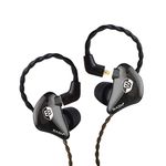 in Ear Monitor Headphones for Musicians Singers, BASN Bsinger 2nd Sound Isolating Earphones with Dual Dynamic Driver Detachable MMCX Cable (Black)