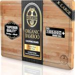 Deer & Oak X-Large 45 x 30 x 2cm Bamboo Chopping Board, Premium Wood Kitchen Cutting Board for Carving Meat or Vegetables, Pre Oiled, Treated, Lightweight, Non-Porous