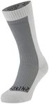 SEALSKINZ Unisex Waterproof Cold Weather Mid Length Sock, Grey, Medium