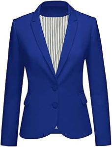 LookbookStore Women Work Blazer Jacket Casual Two Buttons Blazer Plus Size Blazer Jacket Suit Plus Size Womens Blazers for Work Professional Suit Jackets Women XXL Blue Blazer Size 20 Size 22
