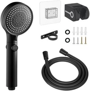 RV Shower Head with Hose, High Pressure Shower Head with Handheld On Off Switch, Travel Trailer, Motorhome and Boat and Camper Must Have RV Accessories Replacement Part, Matte Black