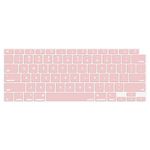 MOSISO Keyboard Cover Only Compatible with MacBook Air 13 inch 2021 2020 Release A2337 M1 A2179 Retina Display with Touch ID Backlit Magic Keyboard, Waterproof Protective Silicone Skin, Rose Quartz