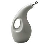 Rachael Ray Solid Glaze Ceramics EVOO Olive Oil Bottle Dispenser with Spout - 24 Ounce, Gray