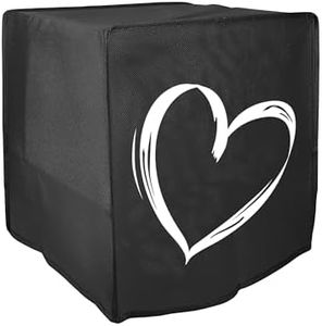 kwmobile Cubierta Compatible con Ninja MAX PRO (6,2L) funda de tela - Cubierta Protectora Antimanchas y Antipolvo para Freidora de Aire - dibujo de corazón