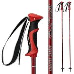 Ski Poles Graphite Carbon Composite - Zipline Lollipop U.S. Ski Team Official Supplier (Cherry Red, 40" in./102 cm)