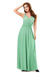 Choies Women's Infinity Gown Dress Green Multi-way Strap Wrap Convertible Maxi Dress L