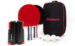 BOOMA Ping Pong Paddle Set | Premium Table Tennis Rackets | 3-Star Ping Pong Balls | Retractable Net | Storage Case | Tennis Table | ITTF Approved Rubber for Tournament Play (2-Player Premium Set)