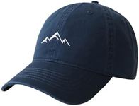 YULOONG Baseball Cap Mens Mountain Peak Embroidery Baseball Hats Classic Solid Cotton Dad Cap Womens Outdoor Sports Cap Adjustable Navy Blue