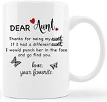 Dear Aunt Love Your Favourite Ceramic Mug-11 Ounces Best Aunt Coffee Milk Tea Mug Cup,Aunt Auntie Gifts From Niece Nephew