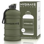 HYDRATE XL Jug 2.2L Water Bottle - Flip Cap, Suitable for Gym and Outdoor - Durable Sports Bottle - Lightweight Leak-proof Half Galon Jug - Matte Camo Finish