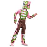 Disguise Minecraft Costume Zombie Pigman Outfit for Kids, Halloween Minecraft Costumes, Classic Size L(10-12), Multicolored