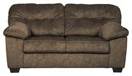 Signature Design by Ashley Accrington Plush Loveseat with Tufted Back, Brown