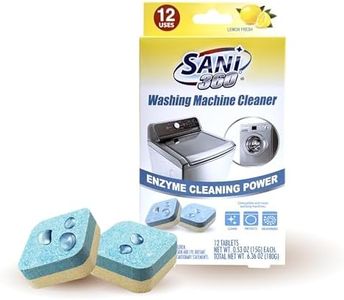 SANI 360° Washing Machine Cleaner, 12 Month Supply is Formulated with Enzyme, Deep Cleans and Deodorizes Front and Top Loading Washers