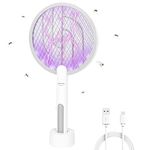 ZAPGEAR Bug Zapper, USB Rechargeable Electric Fly Swatter, 1200mAh with Charging Base, Home Night Lamp, 3000 Volt Mosquito Zapper, Indoor Mosquito Killer & Insect Killer Against Flies, Moths (Medium)