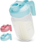 County Line Kitchen Breast Milk Pitcher with Lid - Wide Mouth, 1 Quart (32 oz) - Heavy Duty, Leak Proof - Sun & Iced Tea Dispenser, Cold Brew Coffee, Breast Milk Storage, Water & More - Light Blue