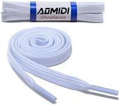 Flat Shoelaces 1/4" Wide Shoes Lace (2 Pair) - Wide Shoelaces - Flat Shoe Laces for Sneakers and Shoes (45" inches (114 cm), White)