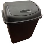 STORM TRADING GROUP 50L Black Swing Bin Waste Rubbish Recycling Flip Top Dustbin For Home Kitchen Office Bin (2)