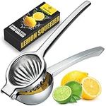 Premium Stainless Steel Lemon Squeezer - Heavy Duty Lime Squeezer Stainless Steel With Comfortable Handle For Extracting All Juice Possible - Every Day Manual Fruit Squeezer for Small Oranges.